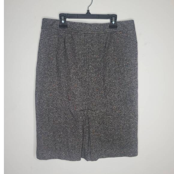 Limited wool blend tweed pencil skirt with button details on each side - 8 - Picture 5 of 6